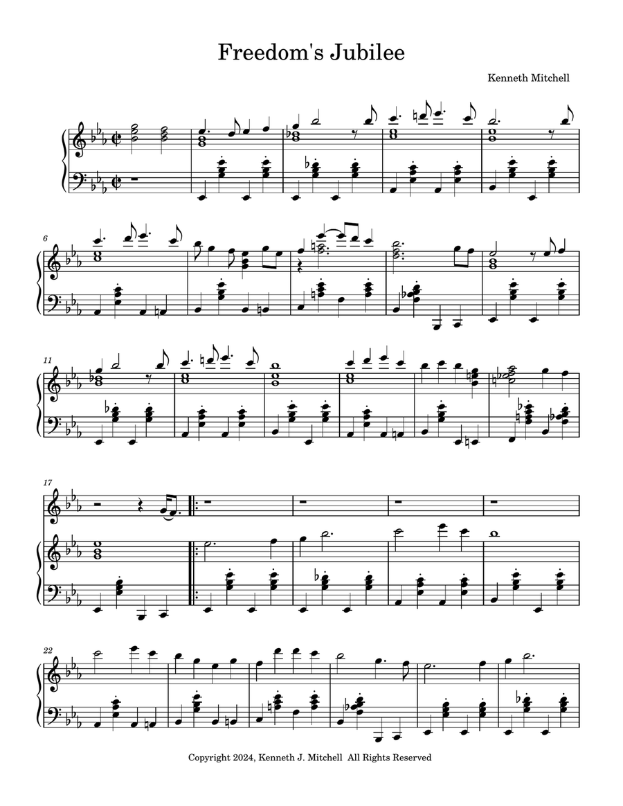 Freedom's Jubilee Freedom's Jubilee Piano, Vocal scores gallery preview page 1
