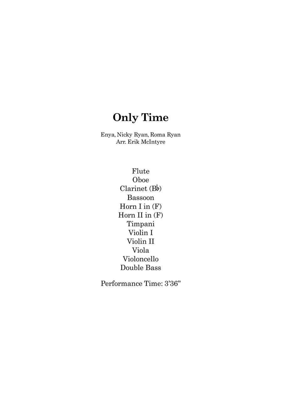Only Time Large Ensemble scores gallery preview page 1