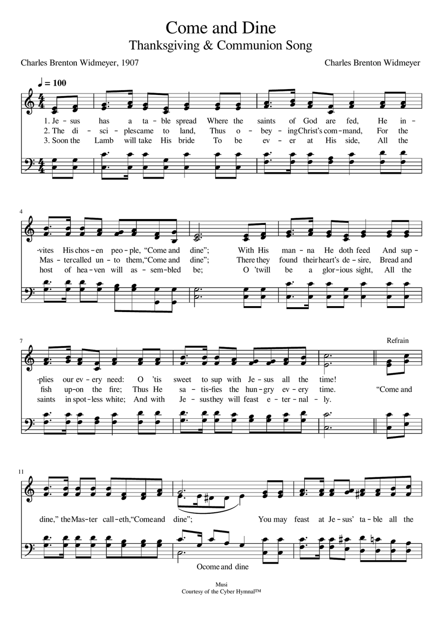 Come and Dine Come and Dine 4-Part scores gallery preview page 1