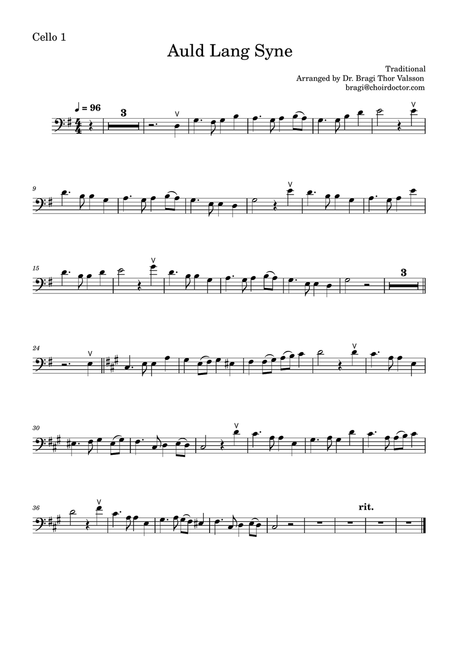 Auld Lang Syne - two Cellos with Piano accompaniment String Duet scores gallery preview page 5
