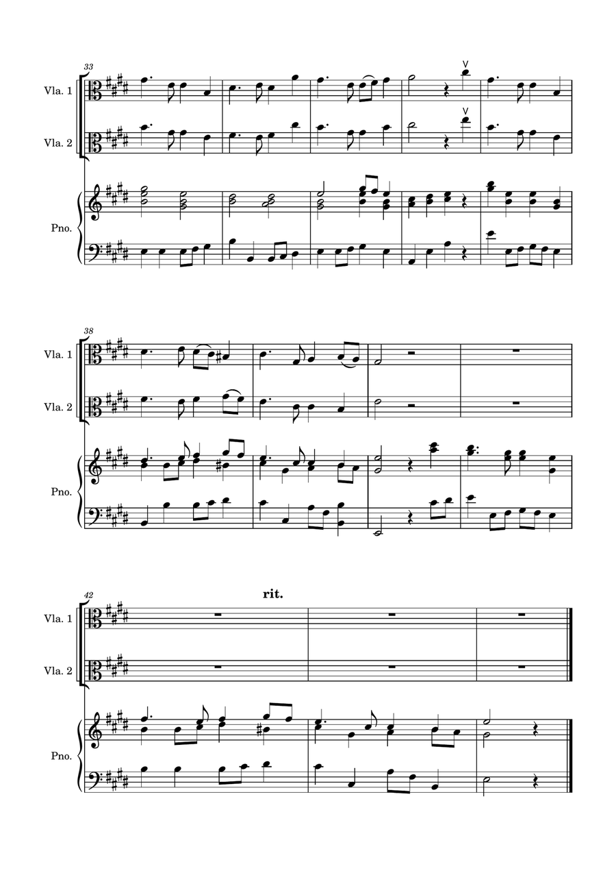 Auld Lang Syne - two Violas with Piano accompaniment String Duet scores gallery preview page 4