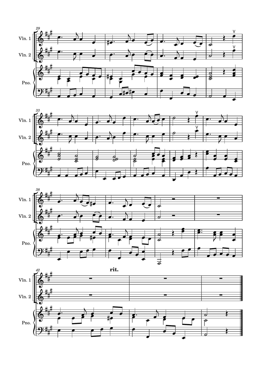 Auld Lang Syne - two Violins with Piano accompaniment String Duet scores gallery preview page 4