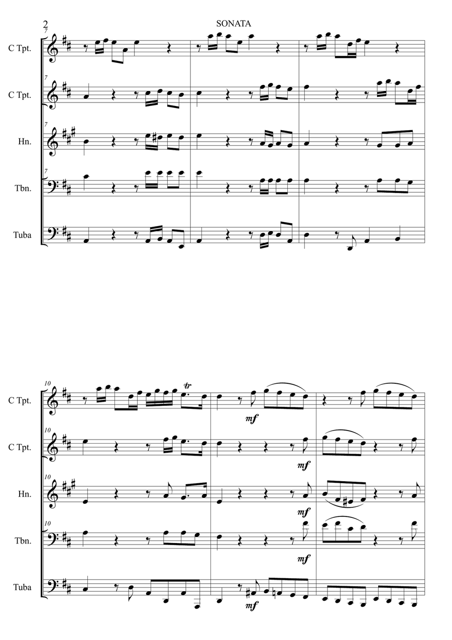 Sonata in D Sonata in D Brass Quintet scores gallery preview page 4