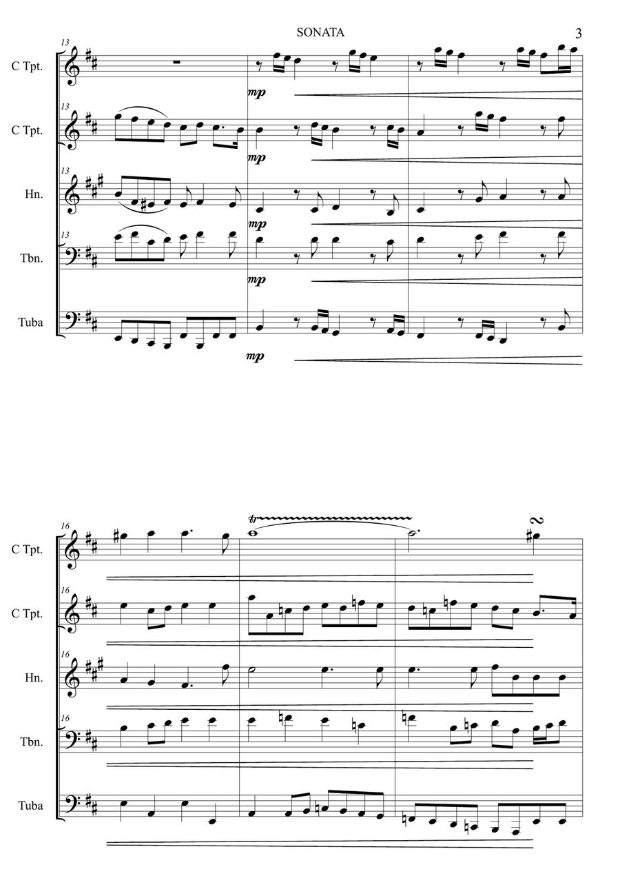 Sonata in D Sonata in D Brass Quintet scores gallery preview page 5