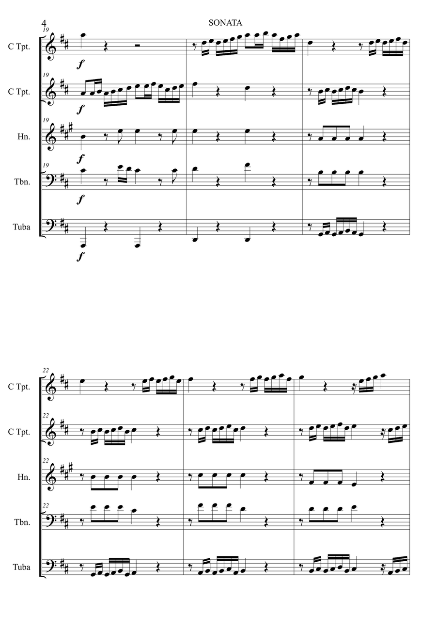 Sonata in D Sonata in D Brass Quintet scores gallery preview page 6