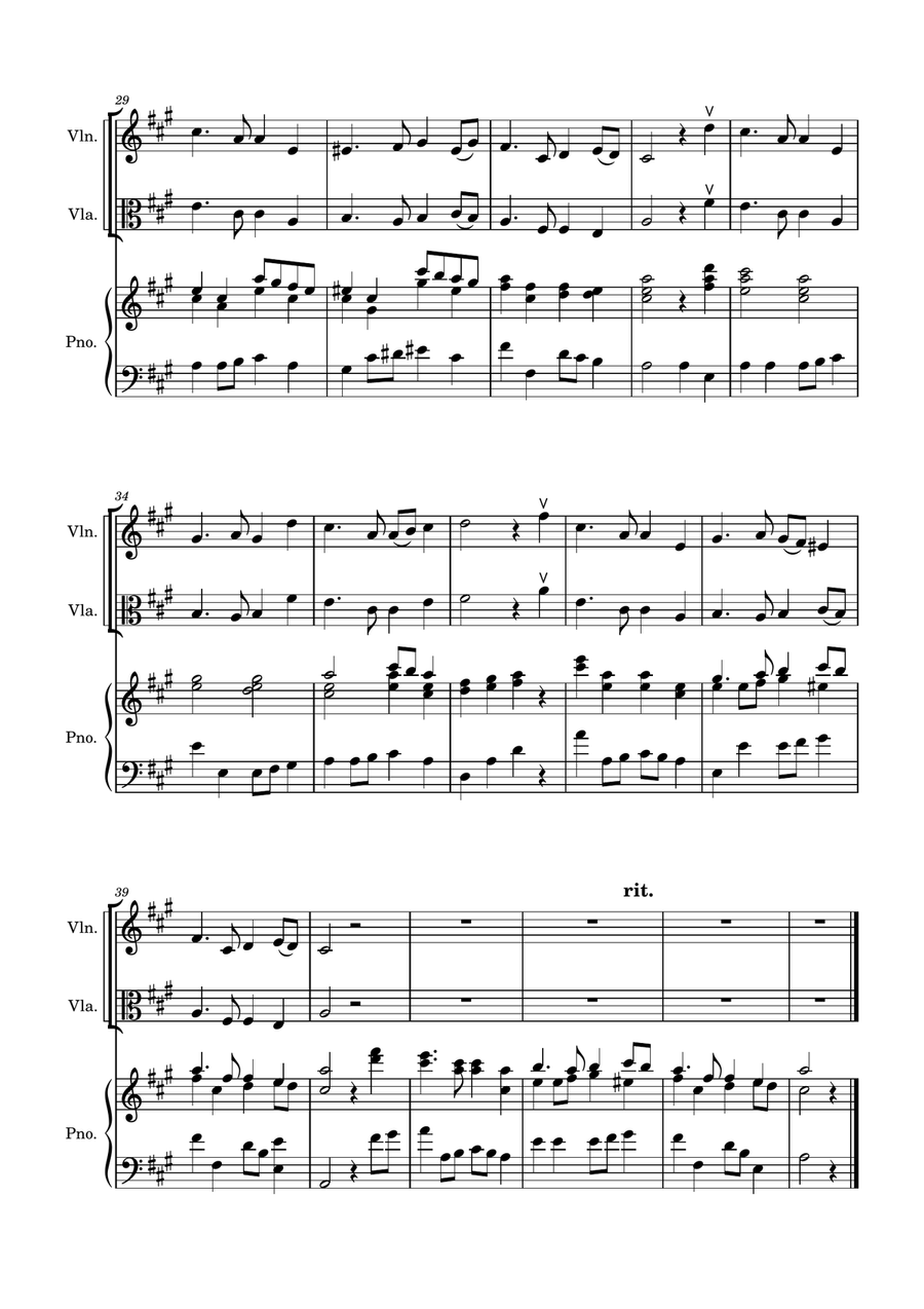 Auld Lang Syne - Violin and Viola with Piano accompaniment String Duet scores gallery preview page 4
