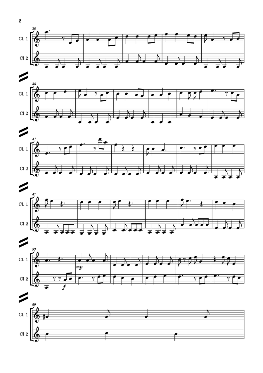 He's A Pirate Clarinet Duet scores gallery preview page 2