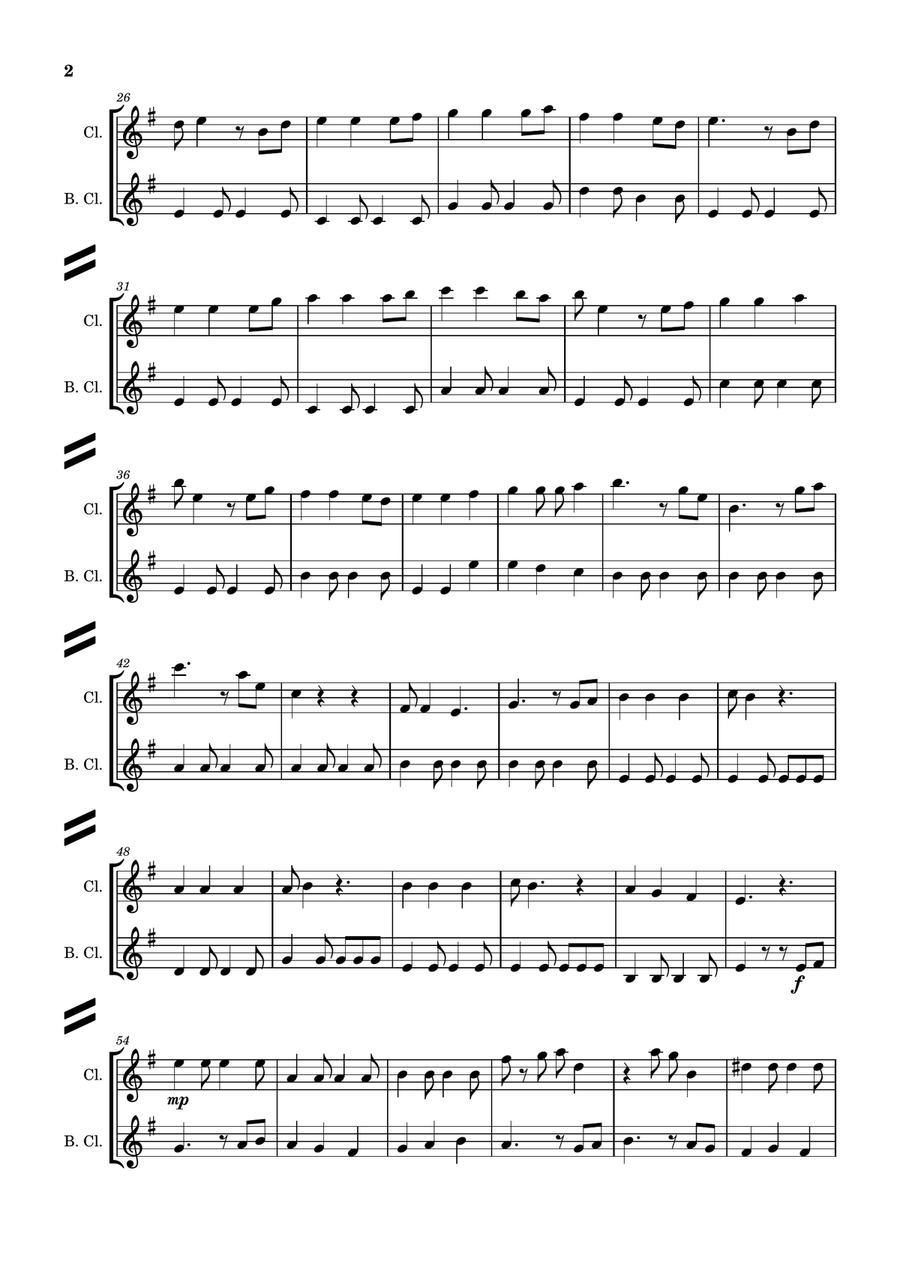 He's A Pirate Clarinet Duet scores gallery preview page 2