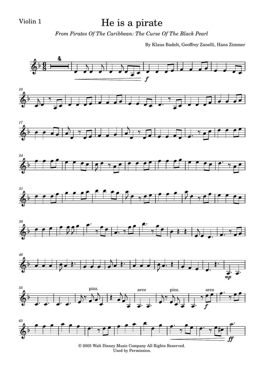 He's A Pirate String Trio scores gallery preview page 5