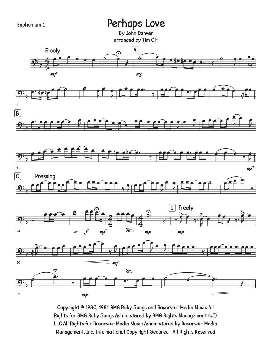 Perhaps Love Perhaps Love Brass Quartet scores gallery preview page 4