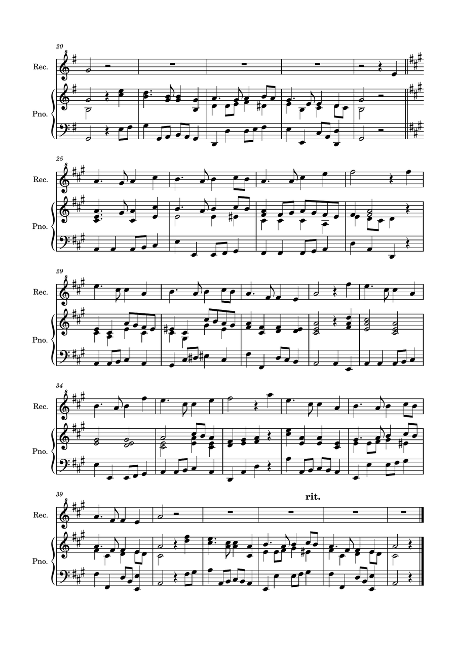 Auld Lang Syne - Recorder with Piano accompaniment Recorder scores gallery preview page 3