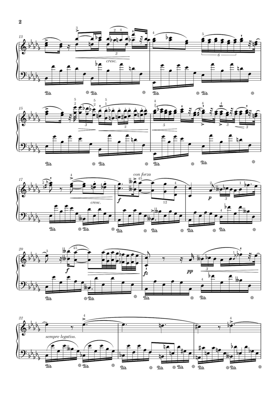 Nocturnes No.8,Op.27,No.2 - Fryderyk Franciszek Chopin Piano Solo scores gallery preview page 2