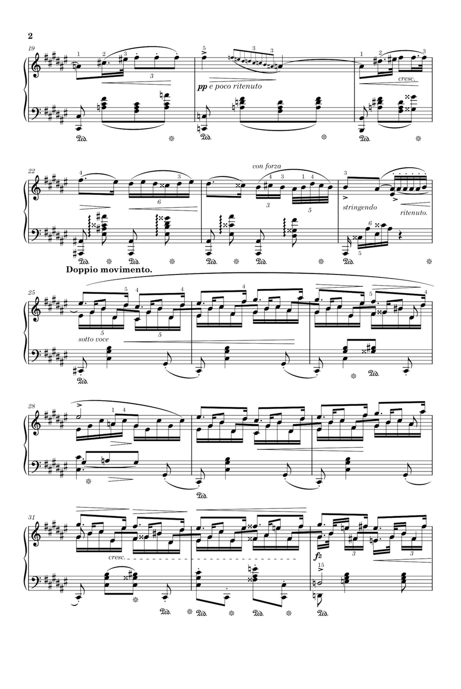 Nocturnes No.5,Op.15,No.2 - Fryderyk Franciszek Chopin Piano Solo scores gallery preview page 2