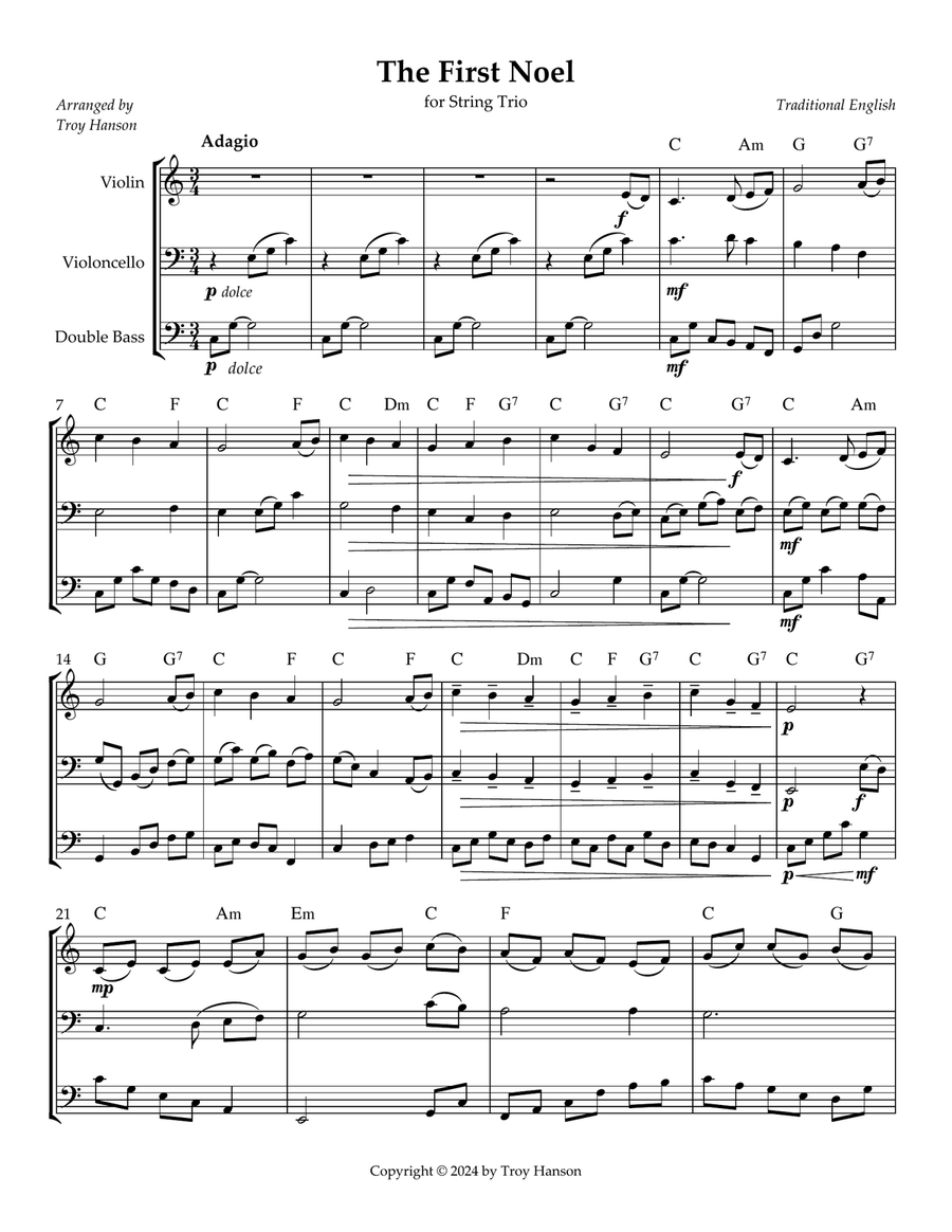 The First Noel The First Noel String Trio scores gallery preview page 1