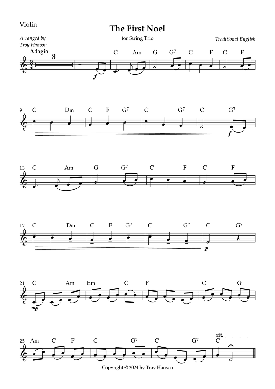 The First Noel The First Noel String Trio scores gallery preview page 3