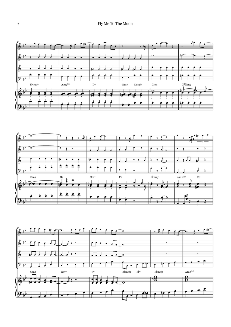 Fly Me To The Moon (In Other Words) Woodwind Quartet scores gallery preview page 2