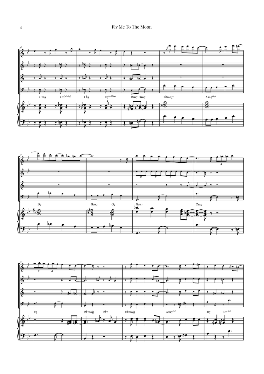 Fly Me To The Moon (In Other Words) Woodwind Quartet scores gallery preview page 4