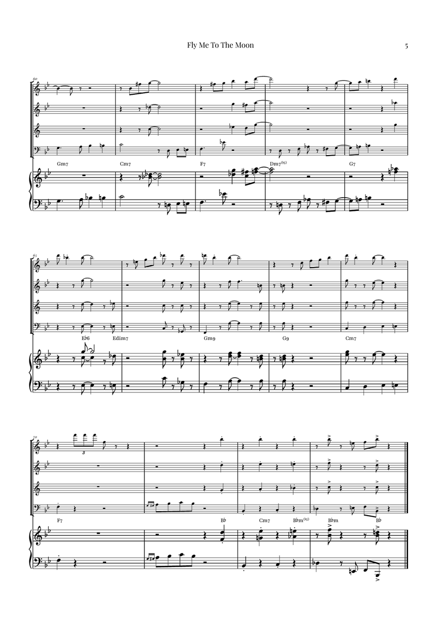 Fly Me To The Moon (In Other Words) Woodwind Quartet scores gallery preview page 5