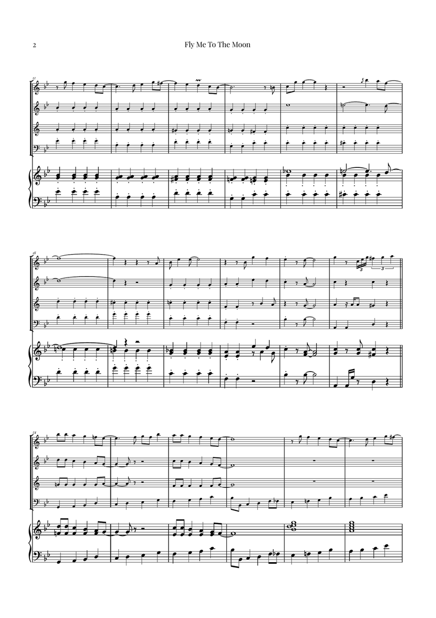 Fly Me To The Moon (In Other Words) Woodwind Quartet scores gallery preview page 2