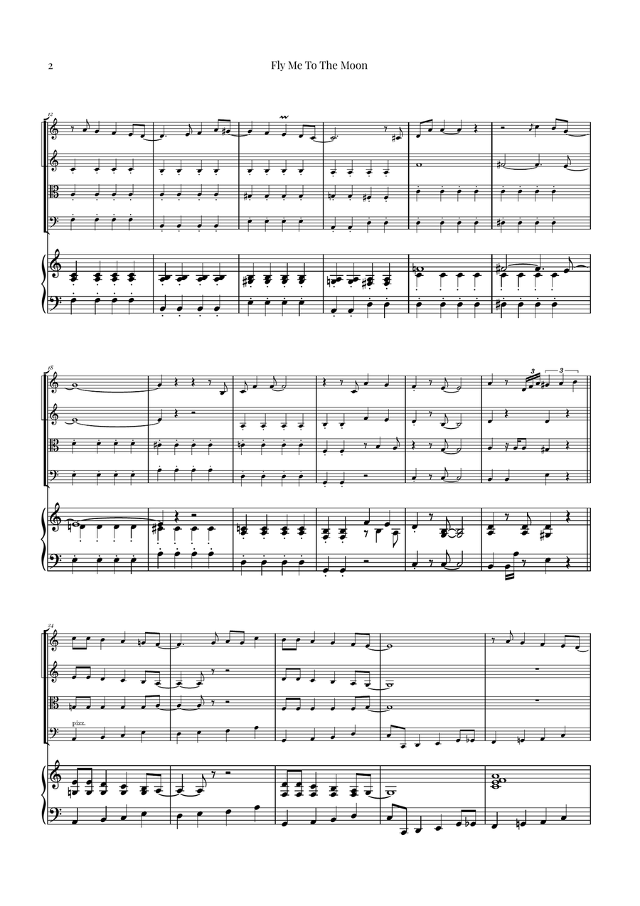 Fly Me To The Moon (In Other Words) String Quartet scores gallery preview page 2