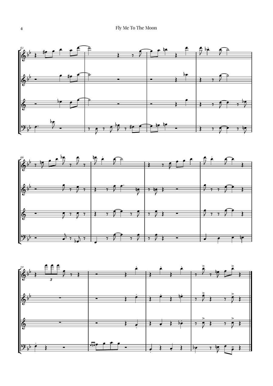 Fly Me To The Moon (In Other Words) Woodwind Quartet scores gallery preview page 4