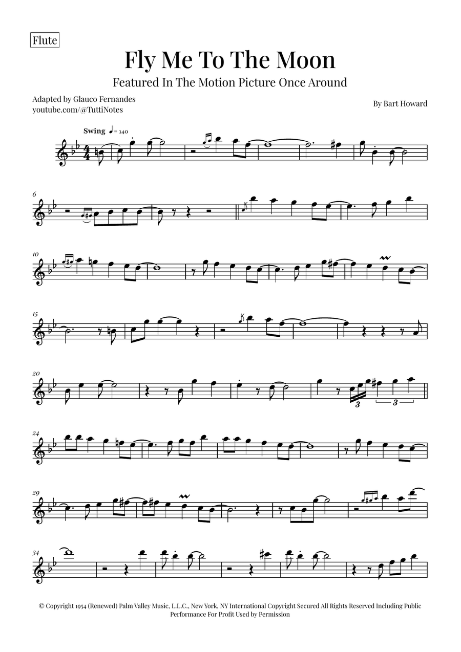 Fly Me To The Moon (In Other Words) Woodwind Quartet scores gallery preview page 5