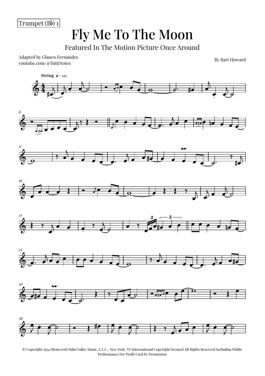 Fly Me To The Moon (In Other Words) Brass Quartet scores gallery preview page 4