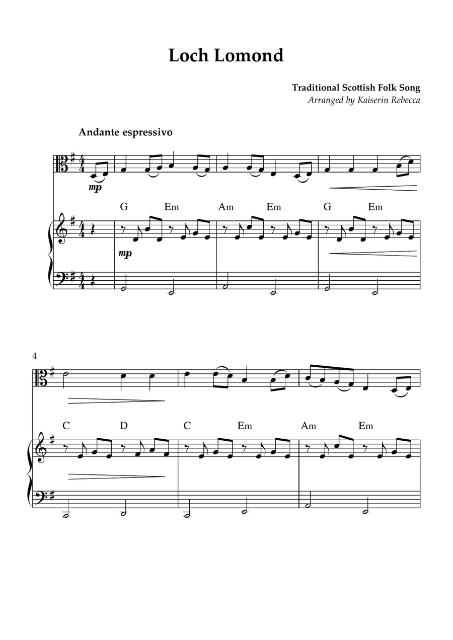 Loch Lomond Loch Lomond Viola scores gallery preview page 1