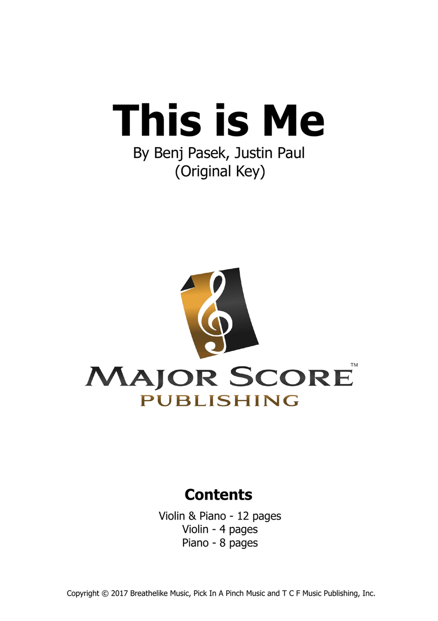 This Is Me Violin Solo scores gallery preview page 1