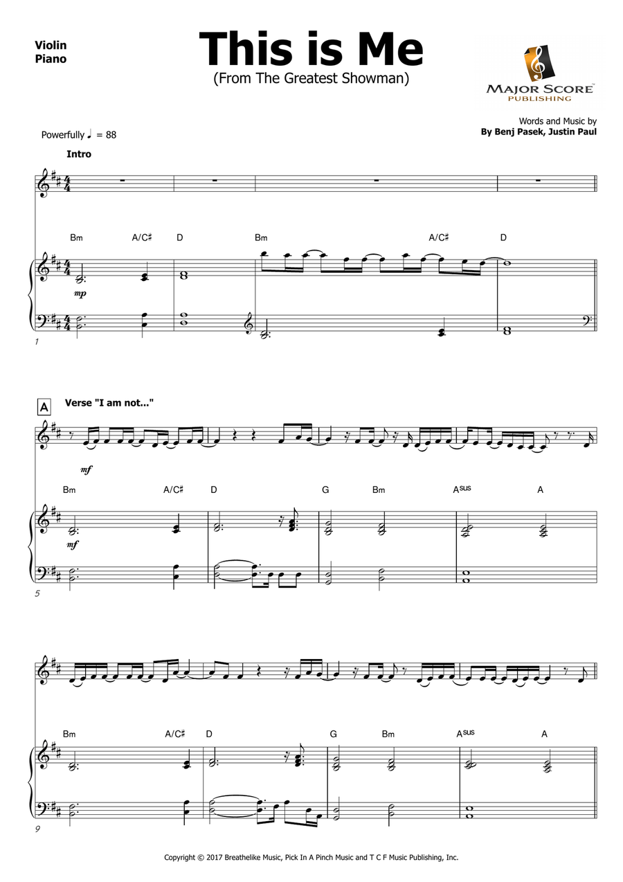 This Is Me Violin Solo scores gallery preview page 2