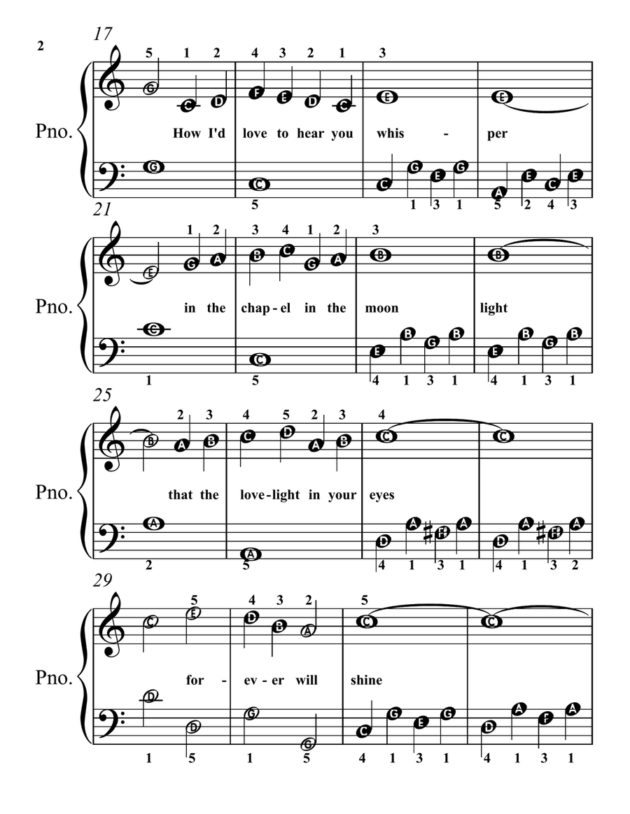 In The Chapel In The Moonlight Piano Method scores gallery preview page 2