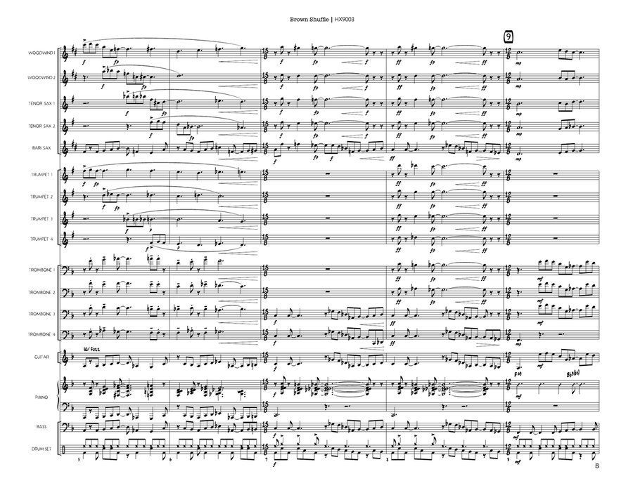 Brown Shuffle: Score Brown Shuffle: Score Jazz Ensemble scores gallery preview page 5