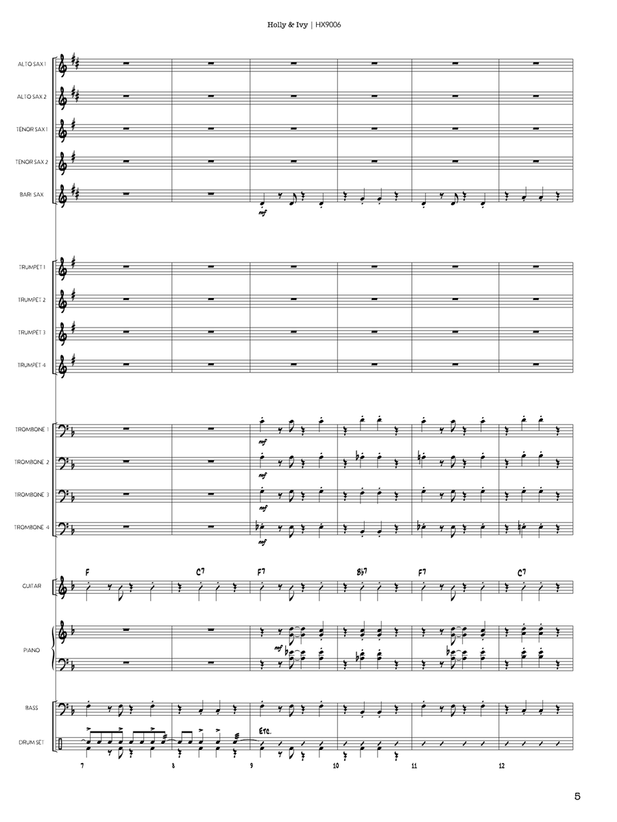 Holly & Ivy: Score Holly & Ivy: Score Jazz Ensemble scores gallery preview page 5