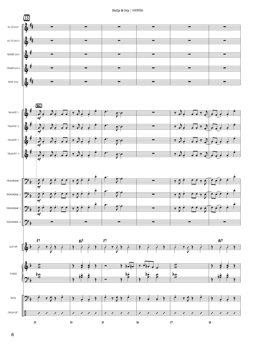 Holly & Ivy: Score Holly & Ivy: Score Jazz Ensemble scores gallery preview page 6