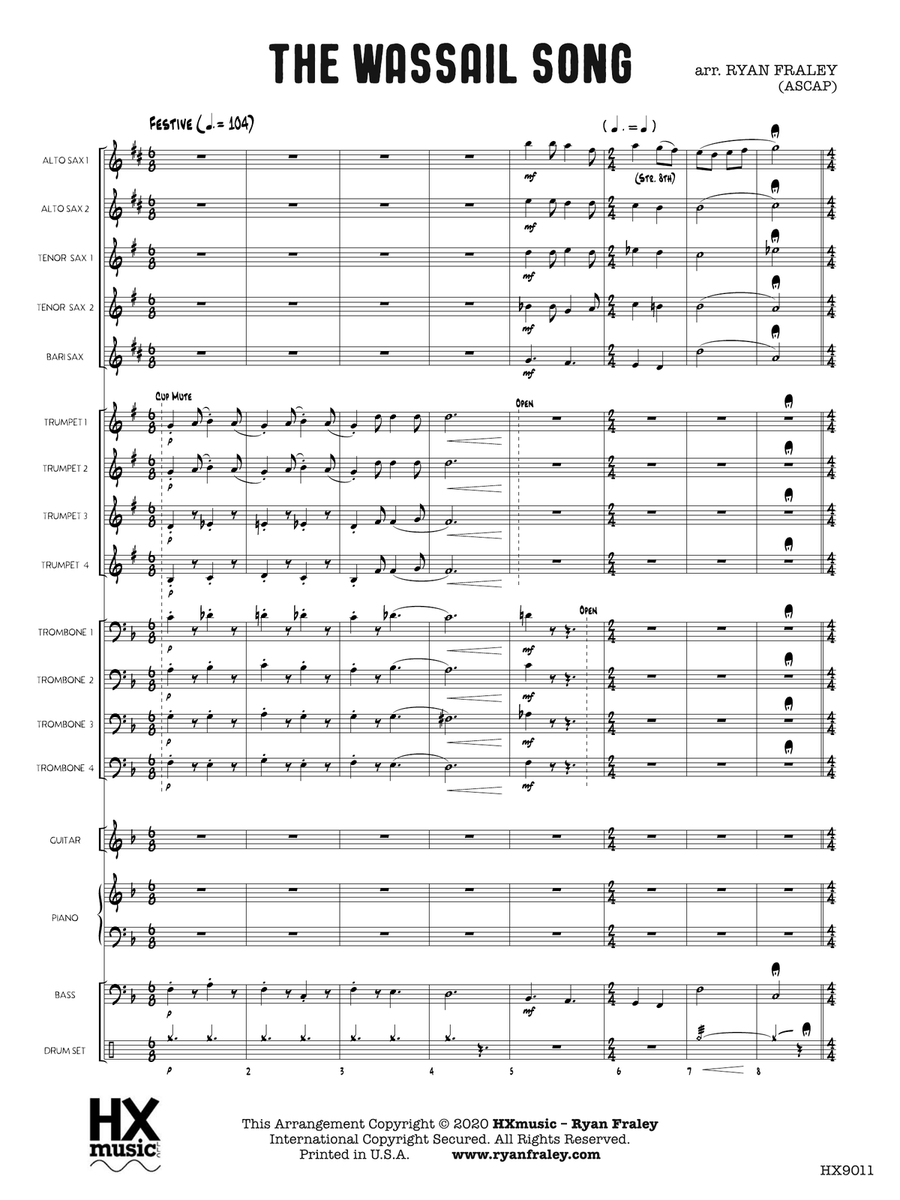 The Wassail Song: Score The Wassail Song: Score Jazz Ensemble scores gallery preview page 3