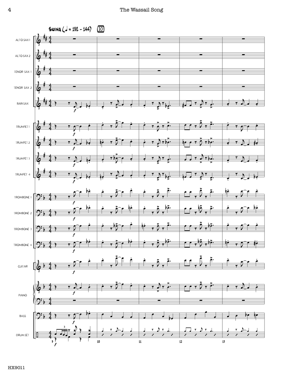The Wassail Song: Score The Wassail Song: Score Jazz Ensemble scores gallery preview page 4