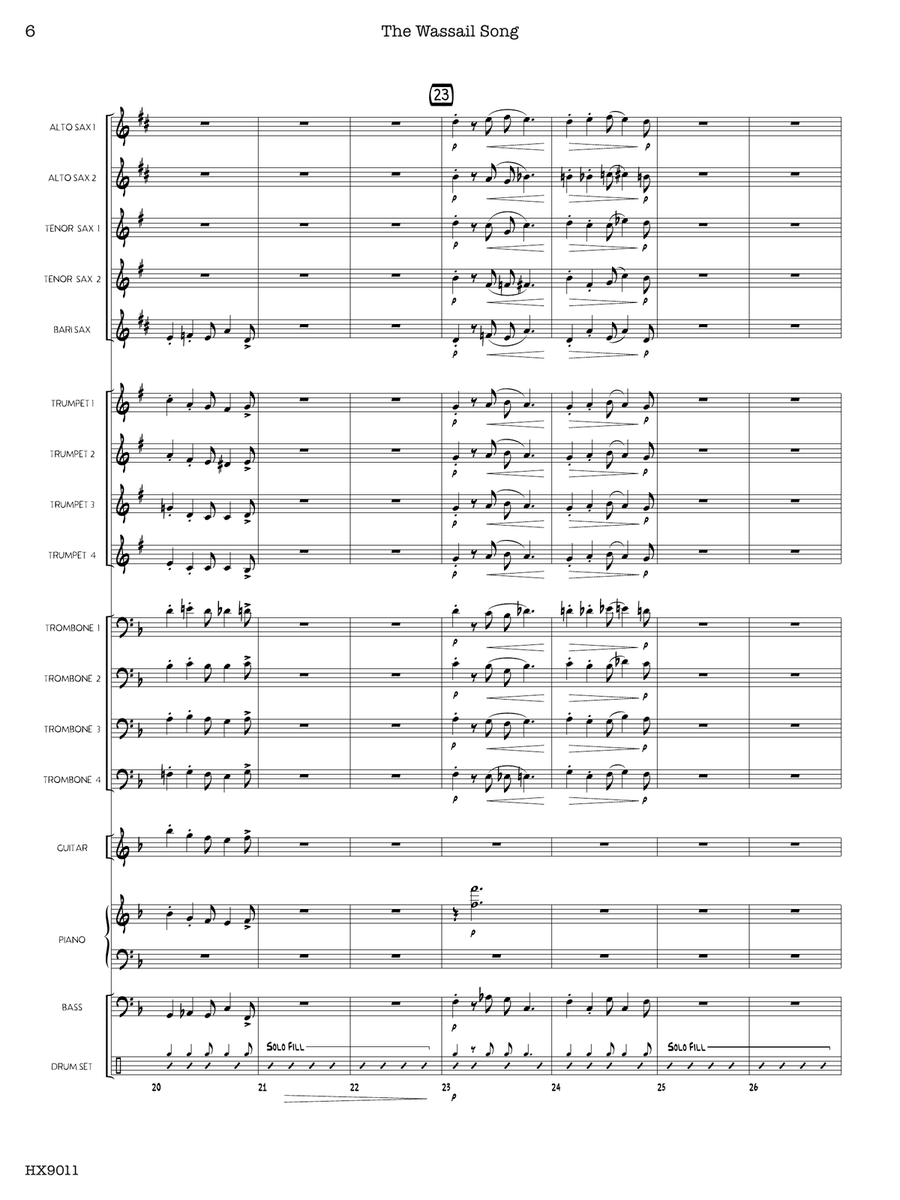 The Wassail Song: Score The Wassail Song: Score Jazz Ensemble scores gallery preview page 6
