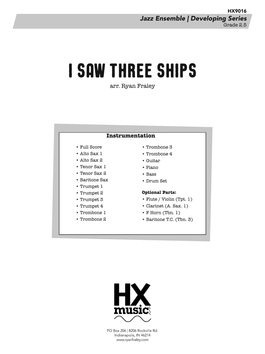 I Saw Three Ships: Score I Saw Three Ships: Score Jazz Ensemble scores gallery preview page 1