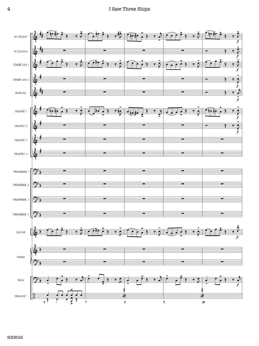 I Saw Three Ships: Score I Saw Three Ships: Score Jazz Ensemble scores gallery preview page 4