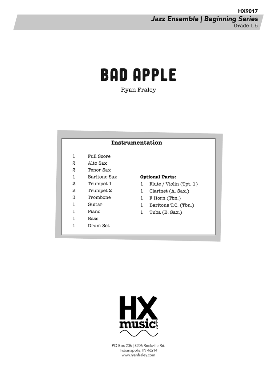 Bad Apple: Score Bad Apple: Score Jazz Ensemble scores gallery preview page 1