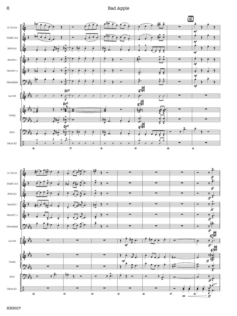 Bad Apple: Score Bad Apple: Score Jazz Ensemble scores gallery preview page 6