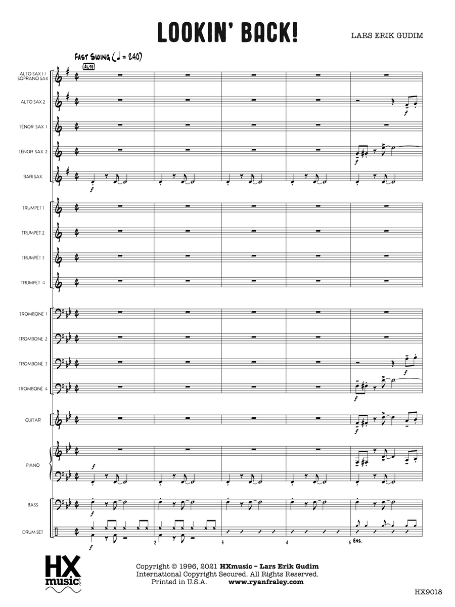 Lookin' Back!: Score Lookin' Back!: Score Jazz Ensemble scores gallery preview page 3