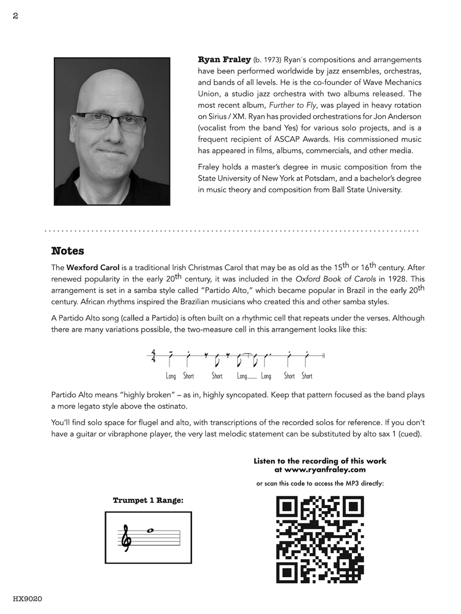 Wexford Carol: Score Wexford Carol: Score Jazz Ensemble scores gallery preview page 2