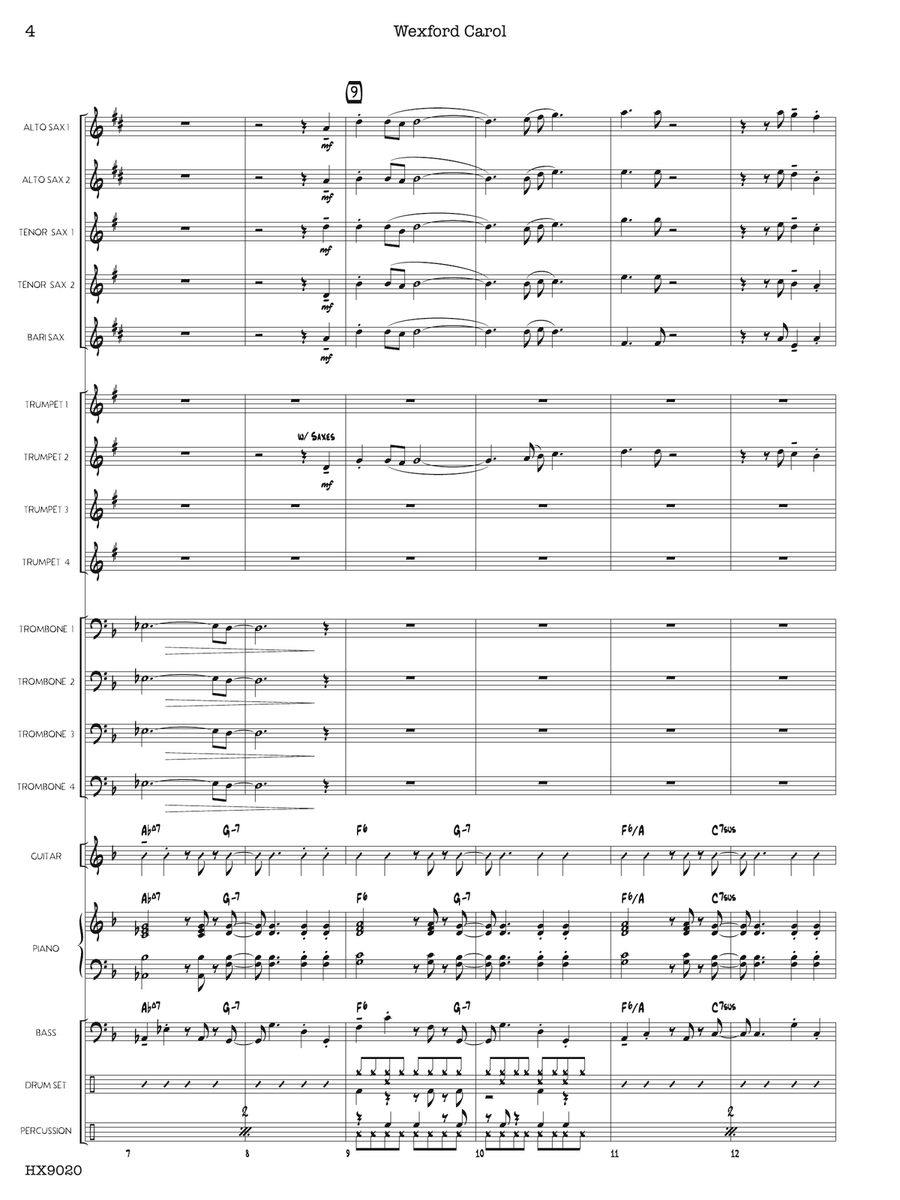 Wexford Carol: Score Wexford Carol: Score Jazz Ensemble scores gallery preview page 4