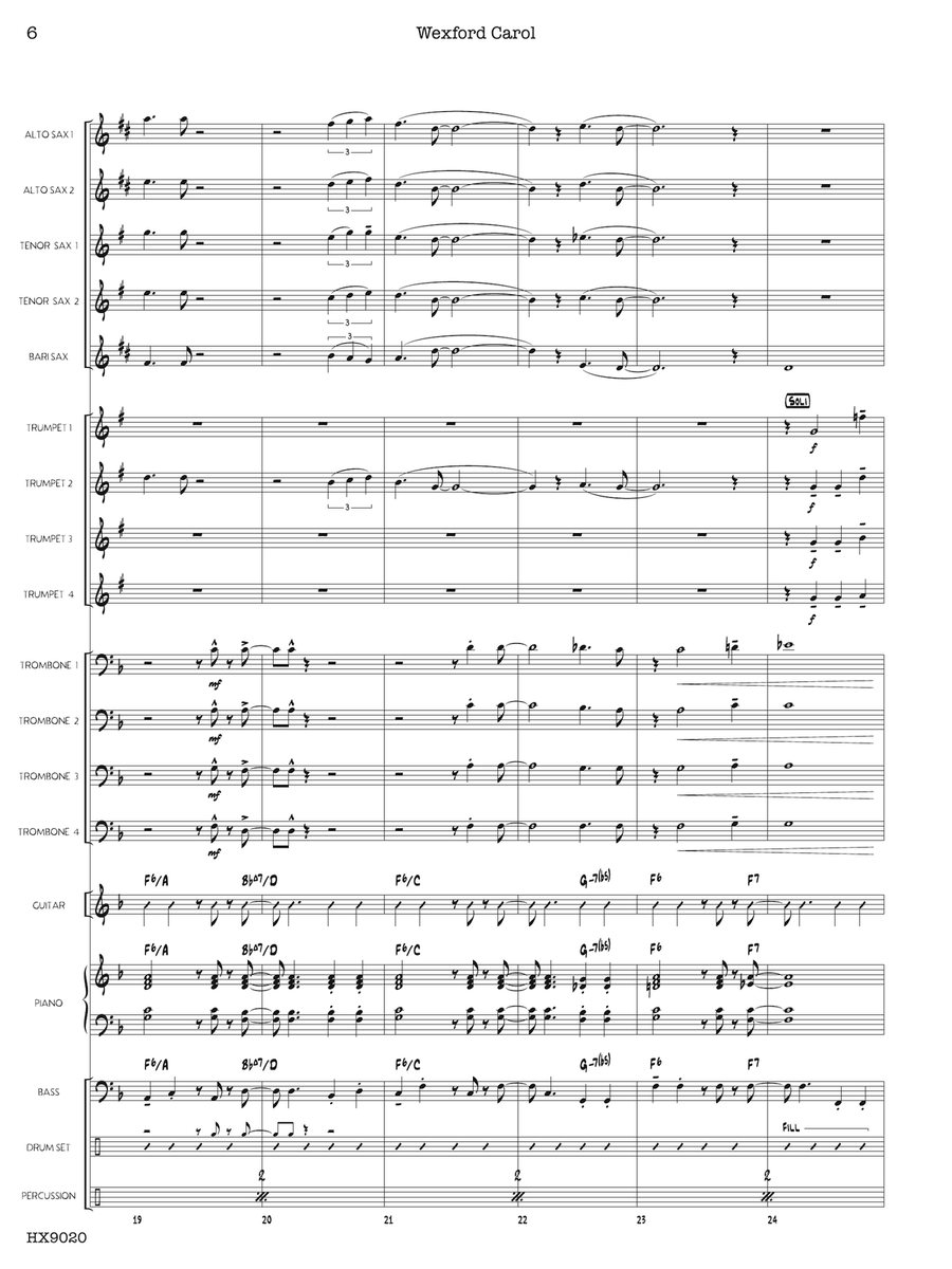 Wexford Carol: Score Wexford Carol: Score Jazz Ensemble scores gallery preview page 6