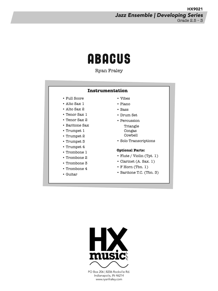 Abacus: Score Abacus: Score Jazz Ensemble scores gallery preview page 1