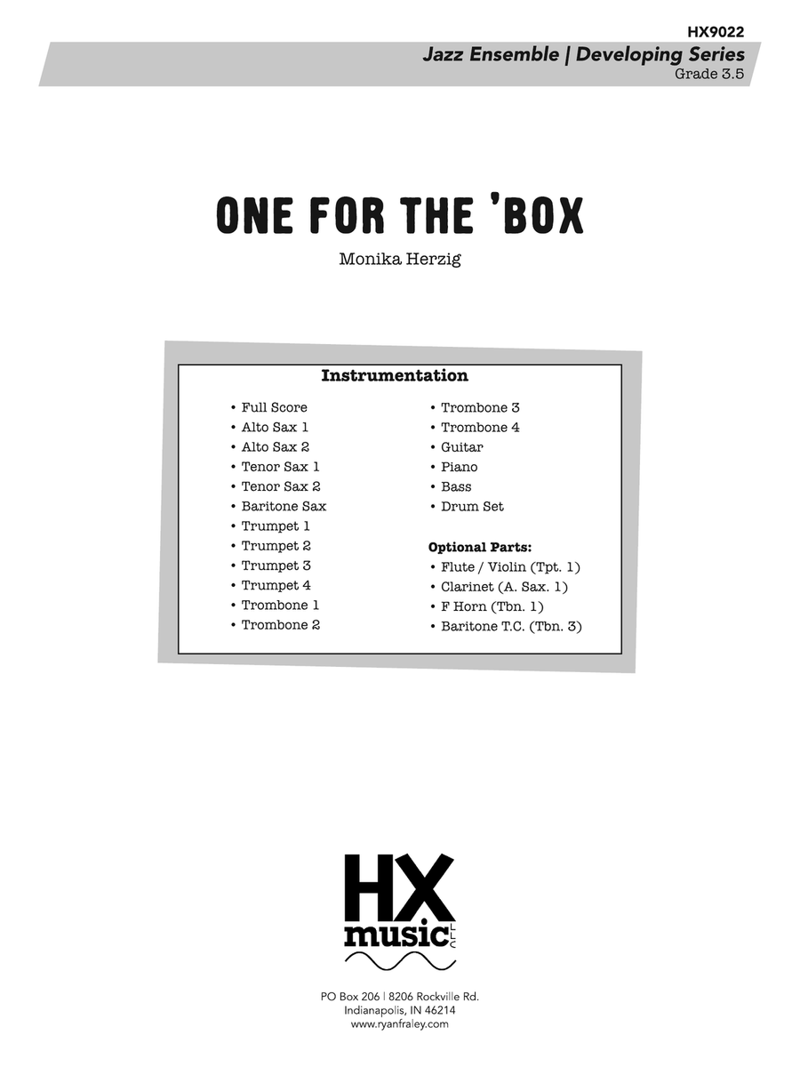 One for the 'Box: Score One for the 'Box: Score Jazz Ensemble scores gallery preview page 1
