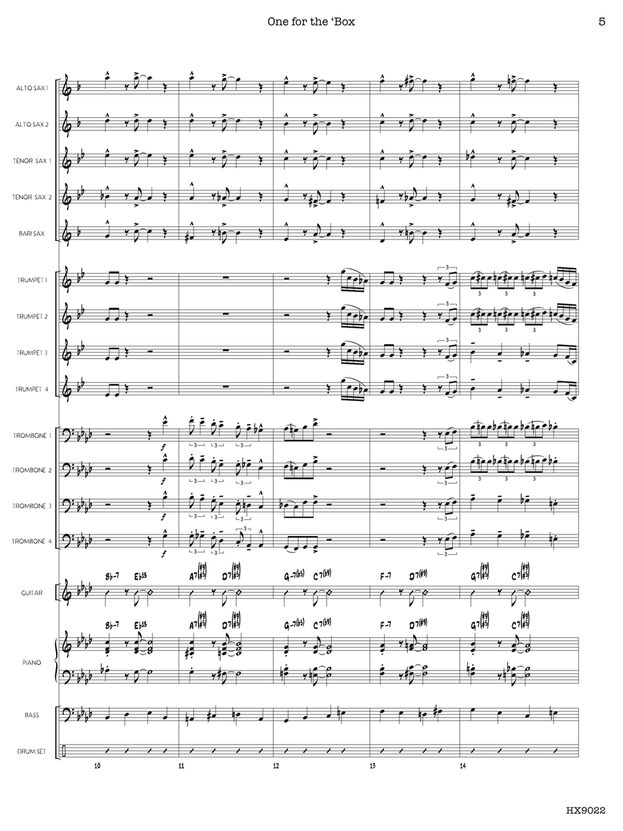 One for the 'Box: Score One for the 'Box: Score Jazz Ensemble scores gallery preview page 5