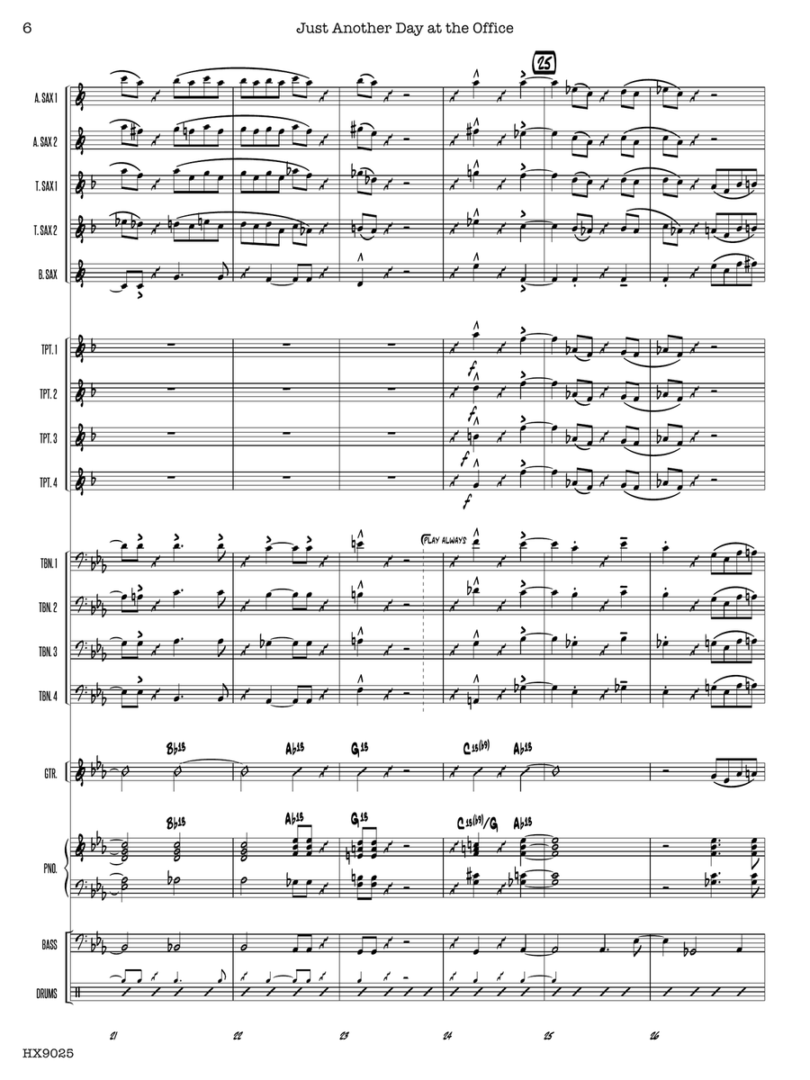 Just Another Day at the Office: Score Jazz Ensemble scores gallery preview page 6