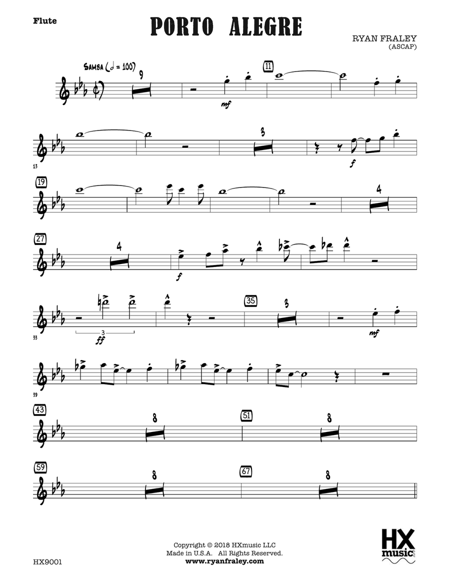 Porto Alegre: Flute Porto Alegre: Flute Flute scores gallery preview page 1